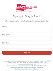 Newsletter Registration